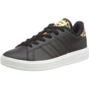 adidas Grand Court Base 2.0 dames sneakers, core black/core black/pulse lime, 36 2/3 EU