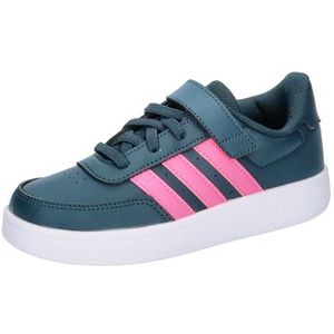 adidas Breaknet Lifestyle Court Elastic Lace and Top Strap Sneakers uniseks-kind, Arctic Night/Lucid Pink/Ftwr White, 34 EU