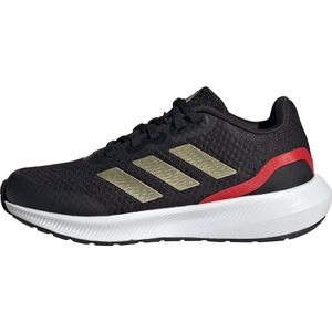 adidas RunFalcon 3 Lace Sneakers uniseks-kind, core black/gold met./better scarlet, 30.5 EU