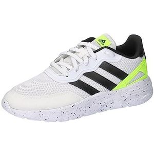 adidas Nebzed Lifestyle Lace Running Sneakers uniseks-kind, Ftwr White/Core Black/Lucid Lemon, 38 2/3 EU