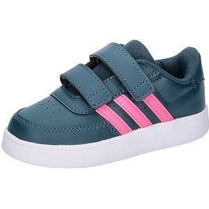 adidas Breaknet Lifestyle Court Two-Strap Hook-and-Loop Sneaker uniseks-baby, Arctic Night/Lucid Pink/Ftwr White, 24 EU
