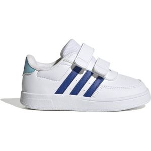 adidas Breaknet Lifestyle Court Two-Strap Hook-and-Loop Sneaker uniseks-baby, Ftwr White/Team Royal Blue/Light Aqua, 22 EU