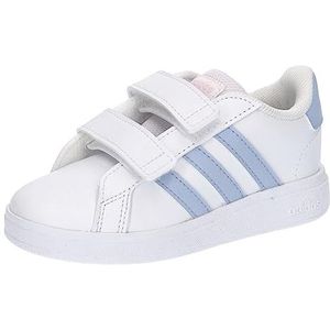 adidas Unisex Baby Grand Court Lifestyle Hook and Loop Sneakers, FTWR White/Blue Dawn/Clear Pink, 23 EU, Ftwr White Blue Dawn Clear Pink, 23 EU