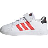 adidas Grand Court Elastic Lace and Top Strap Shoes Sneakers uniseks-kind, ftwr white/bright red/core black, 29 EU