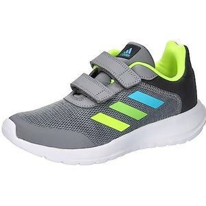 adidas Tensaur Run Sneakers uniseks-kind, Grey Three/Lucid Lime/Lucid Lemon Strap, 30.5 EU