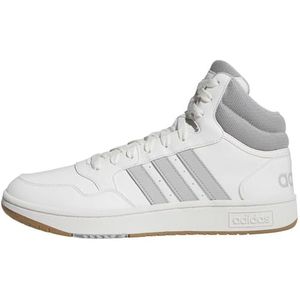 adidas Hoops 3.0 Mid Lifestyle Basketball Classic Vintage Shoes Sneakers heren, core white/grey two/GUM4, 44 2/3 EU