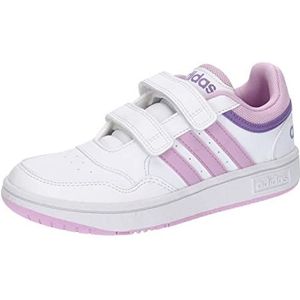 adidas Hoops Lifestyle Basketball Hook-and-Loop uniseks-kind Sneakers, ftwr white/bliss lilac/violet fusion, 33 1/2 EU