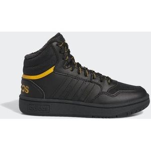 adidas Hoops Mid uniseks-kind sneakers, core black/core black/preloved yellow, 35 EU