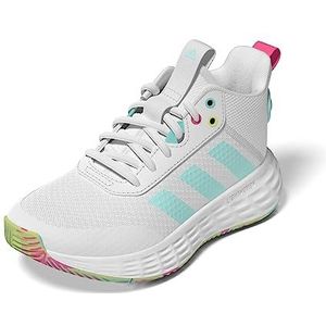 adidas Ownthegame 2.0 Sneakers uniseks-kind, ftwr white/flash aqua/lucid pink, 38 2/3 EU