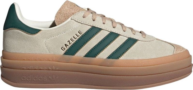 adidas - Gazelle Bold Sneakers - Beige - Suède - Collegiate Green
