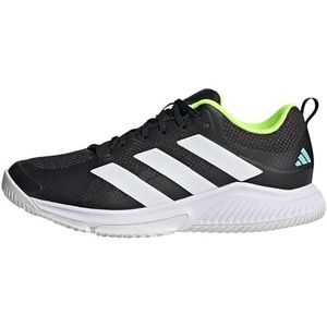 adidas Dames Court Team Bounce 2.0 Sneakers, Core Zwart Ftwr Wit Flash Aqua, 43 1/3 EU