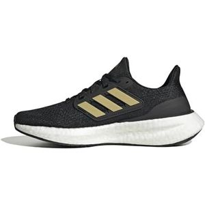 adidas Pureboost 23 Sneakers dames, core black/gold met./carbon, 44 EU
