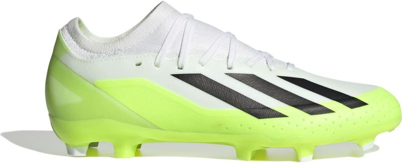 adidas X Crazyfast.3 Firm Ground Voetbalschoenen (Firm Ground) uniseks-volwassene, Ftwr White/Core Black/Lucid Lemon, 44 2/3 EU