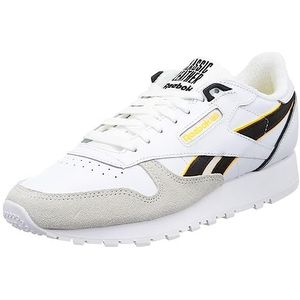 Reebok Classic Leather uniseks-volwassene Sneaker,FTWWHT/BLACK/ALWYEL,55 EU