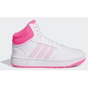 adidas Hoops 3.0 Mid K, uniseks schoenen voor kinderen, wit (Ftwr White Orchid Fusion Lucid Pink), 33 EU