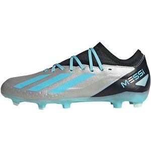 adidas X Crazylight Messi.3 uniseks-volwassene Voetbalschoenen (Firm Ground), silver met./bliss blue/core black, 40 2/3 EU