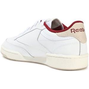 Reebok CLUB C 85 uniseks-volwassene Sneaker Low top, Ftwr White Stucco Classic Maroon F23, 42 EU