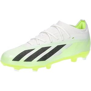 adidas X Crazyfast.1 Fg J Voetbalschoenen (Firm Ground) uniseks voor kinderen en jongeren, Ftwr White Core Black Lucid Lemon, 36 EU