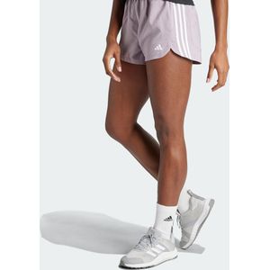 adidas Performance Pacer Training 3-Stripes Geweven High-Rise Short - Dames - Paars 5