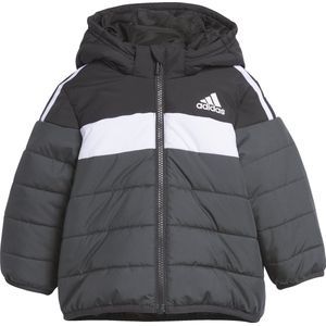 Donsjas met rits en kap ADIDAS SPORTSWEAR. Polyester materiaal. Maten 6/9 mnd - 67/71 cm. Zwart kleur