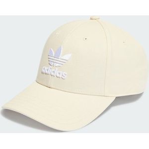 Adidas Originals, Beige Witte Trefoil Baseball Cap Beige, unisex, Maat:ONE Size