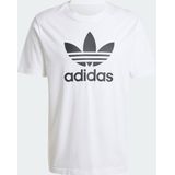 adidas - T-shirt - Wit - Katoen - Geribbelde Ronde Hals