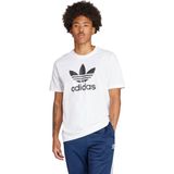 adidas - T-shirt - Wit - Katoen - Geribbelde Ronde Hals