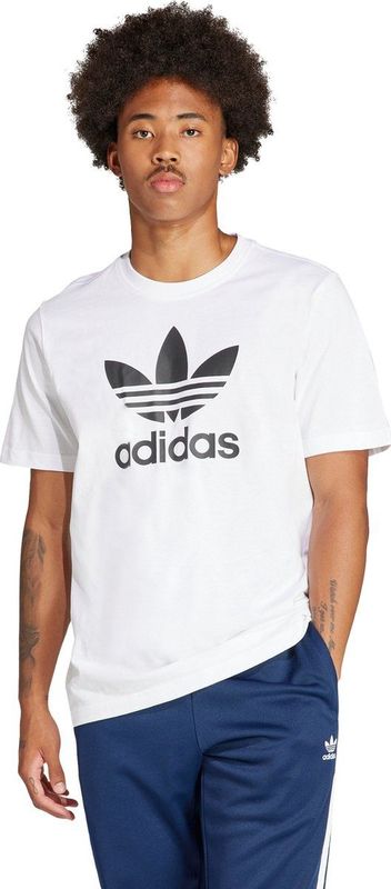 adidas - T-shirt - Wit - Katoen - Geribbelde Ronde Hals