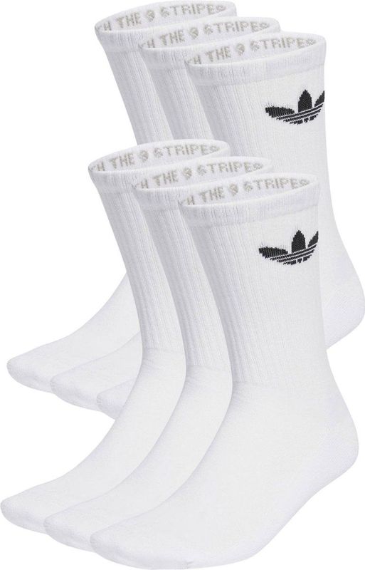 adidas - Trefoil Cushion Crew Socks - Blauw - 6 Paar