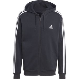 adidas Sportswear Essentials Fleece 3-Stripes Ritshoodie - Heren - Zwart