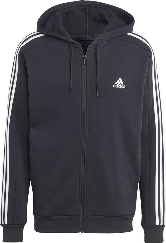 adidas Sportswear Essentials Fleece 3-Stripes Ritshoodie - Heren - Zwart