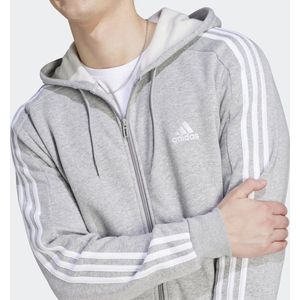 adidas Sportswear Essentials Fleece 3-Stripes Ritshoodie - Heren - Grijs