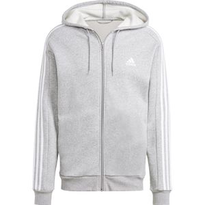 adidas Sportswear Essentials Fleece 3-Stripes Ritshoodie - Heren - Grijs