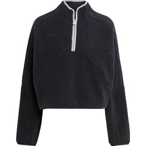 adidas Sportswear Tiro Fleece Sweatshirt met Halflange Rits - Dames - Zwart