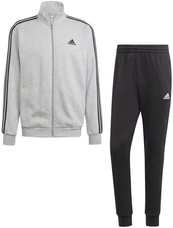 adidas Sportswear Basic 3-Stripes Fleece Trainingspak - Heren - Grijs- S