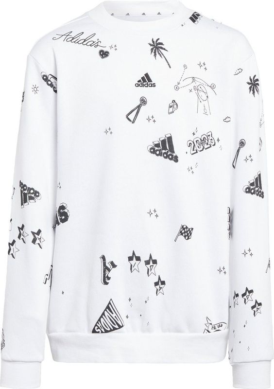 adidas Sportswear Brand Love Allover Print Sweatshirt Kids - Kinderen - Wit