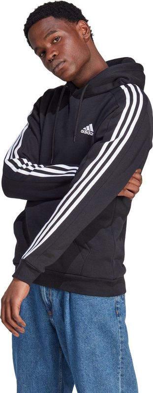 adidas - Essentials 3-Stripes - Sweatshirt - Zwart - Katoenmix