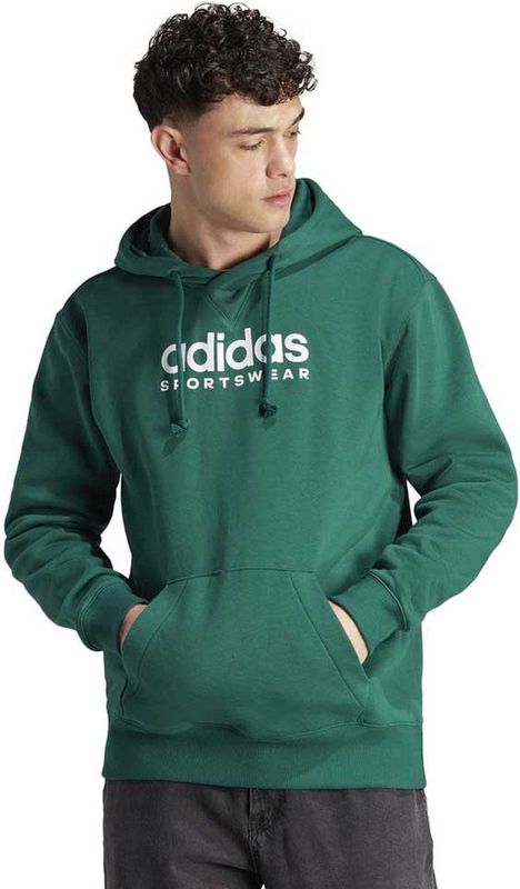 adidas - Hoodie - Grijs - Katoen - Losse Pasvorm - Verstelbare Capuchon