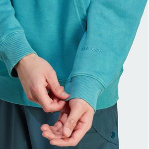 adidas - All Szn Garment-Wash - Sweatshirt - Grijs - 80% Katoen, 20% Gerecycled Polyester Fleece