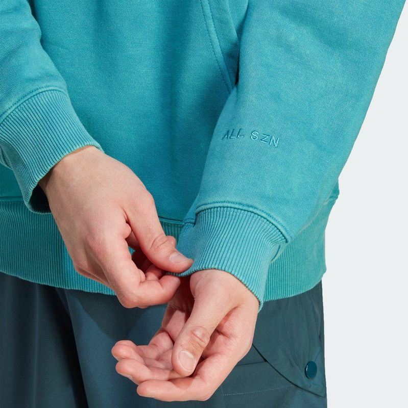 adidas - All Szn Garment-Wash - Sweatshirt - Grijs - 80% Katoen, 20% Gerecycled Polyester Fleece