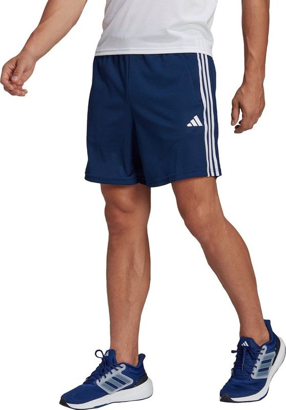 adidas - TR-ES PIQ 3SHO - Sportbroek - Dark Blue/White - 100% Polyester - AEROREADY