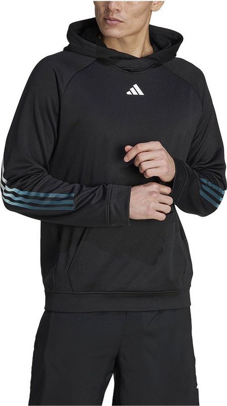 Adidas Icons 3 Stripes Sweatshirt Met Rits Zwart Man
