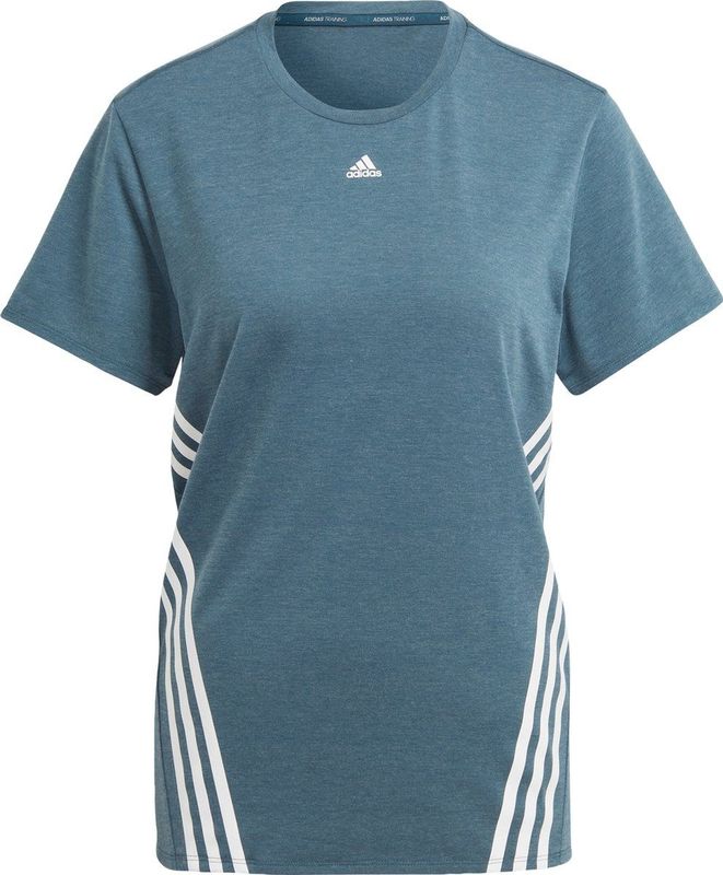 adidas - Train Icons 3-Stripes - Sportshirt - Zwart - 81% Gerecycled Polyester