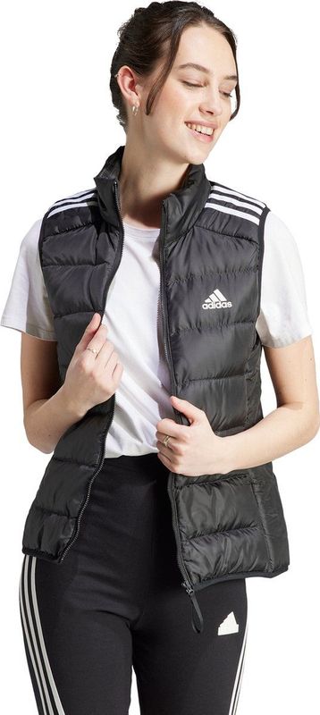 adidas Essentials 3S lichtgewicht donsjack voor dames, zwart/wit