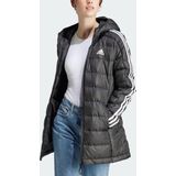 ADIDAS SPORTSWEAR - Essentials 3-Stripes - Lange Donsjas - Zwart - Polyester