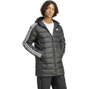 adidas Sportswear Essentials 3 Stripes Light Donsparka met Capuchon Heren Zwart