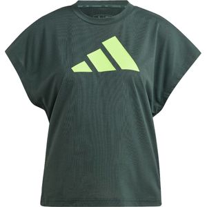 Adidas Maat M  train icons training regular fit logo t-shirt in de kleur groen.