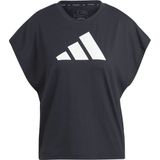 Adidas Icons Regular Fit Logo T-shirt Met Korte Mouwen Zwart XS Vrouw