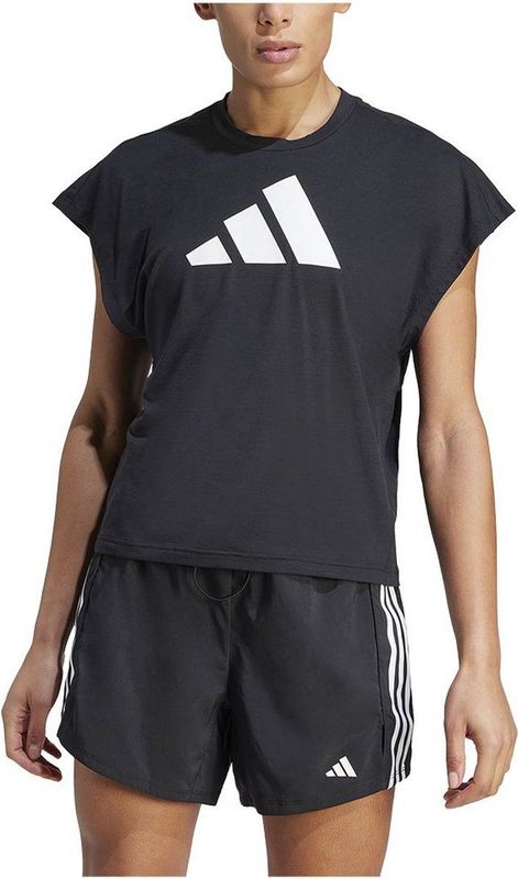 Adidas Icons Regular Fit Logo T-shirt Met Korte Mouwen Zwart XS Vrouw