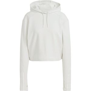 Adidas - Train Essentials 3-Stripes Hoodie - Wit - 50% Katoen, 47% Gerecycled Polyester, 3% Elastaan